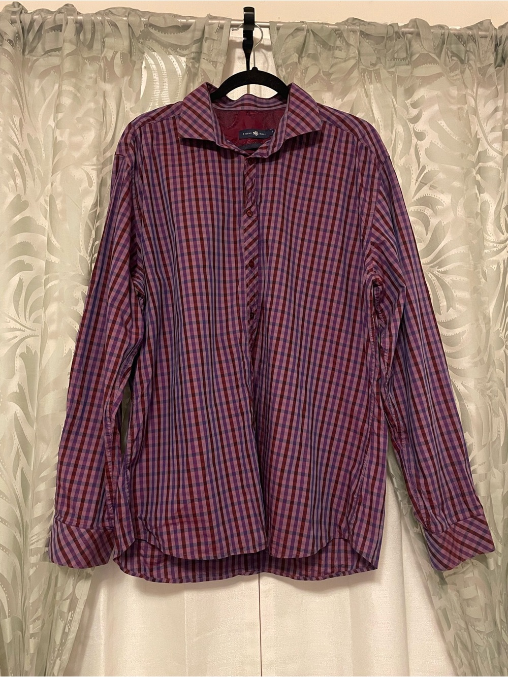 Stone Rose Men's Purple Hue Plaid Dress Shirt